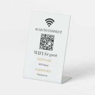 パーソナライズされたWiFi QRコードネットワークスタンド看板 台座サイン