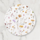 パーソナライズされたWildflower Baby Shower フェイバータグ (裏面)