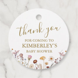 パーソナライズされたWildflower Baby Shower フェイバータグ