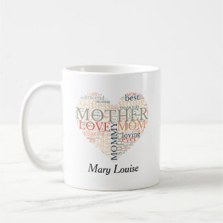 パーソナライズされたWord Cloud Mother's Day コーヒーマグカップ