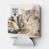 パーソナライズされたWorld's Cat最高のパパカスタム写真 缶クーラー (裏面)