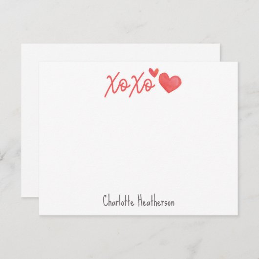 パーソナライズされたxoxoノートカード ノートカード (正面/裏面)