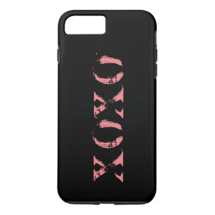 パーソナライズされたXOXOブラック&バラ金ゴールド iPhone 8 PLUS/7 PLUSケース