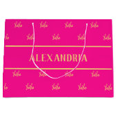 パーソナライズされたXOXOホットピンクバレンタインデー ラージペーパーバッグ (正面)