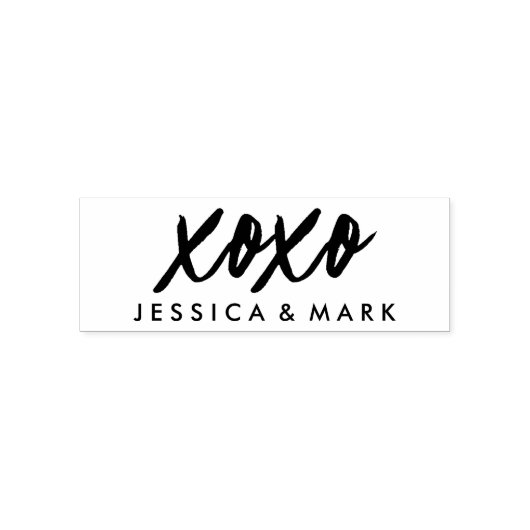 パーソナライズされたxoxo in黒モダンタイポグラフィ セルフインキングスタンプ (デザイン)