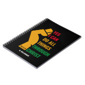 パーソナライズされたYESはクリスチャンならなんでもできる ノートブック (左側)