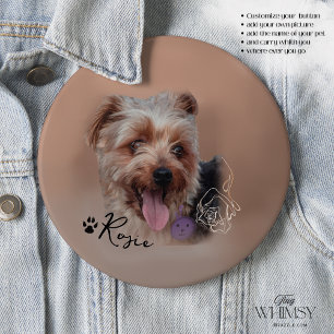 パーソナライズされたYorkshire Terrier Dogの写真 缶バッジ