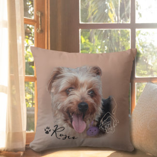 パーソナライズされたYorkshire Terrier Dog写真イメージ クッション
