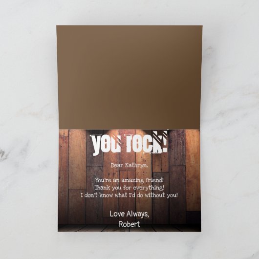 パーソナライズされたYou Rock"-数々の大事な行事 カード (内部)