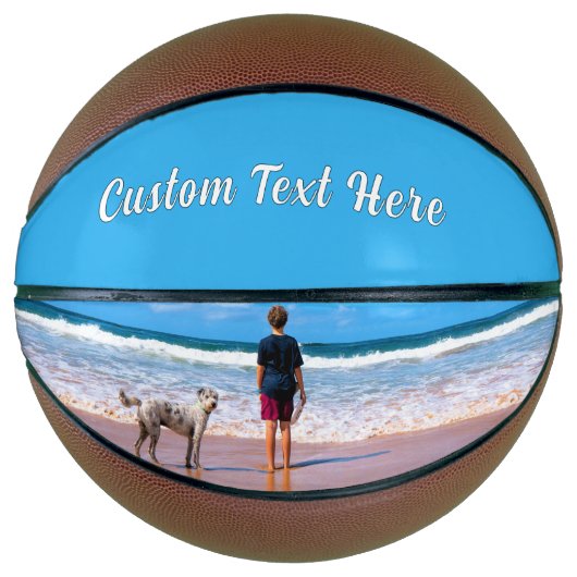 パーソナライズされたYour Photo Basketballとカスタム文字 バスケットボール (正面)