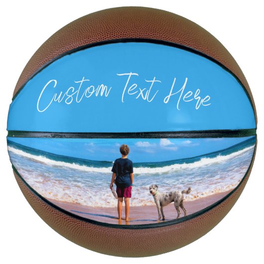 パーソナライズされたYour Photo Basketballとカスタム文字 バスケットボール (正面)