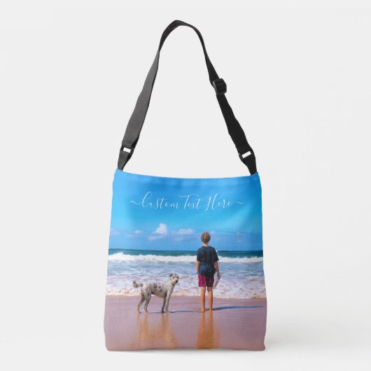 パーソナライズされたYour Photo Crossbodyバッグカスタム文字 クロスボディバッグ (裏面)