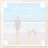 パーソナライズされたYour Photo Glass Coasterカスタム文字 ガラスコースター (裏面)