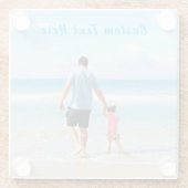 パーソナライズされたYour Photo Glass Coasterカスタム文字 ガラスコースター (裏面)