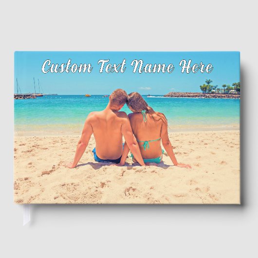 パーソナライズされたYour Photo Guest Bookとカスタム文字 ゲストブック (正面)