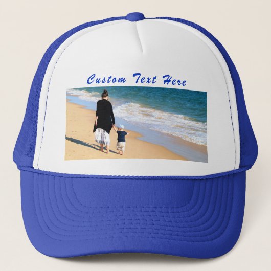 パーソナライズされたYour Photo Hat with カスタム文字 キャップ (正面)