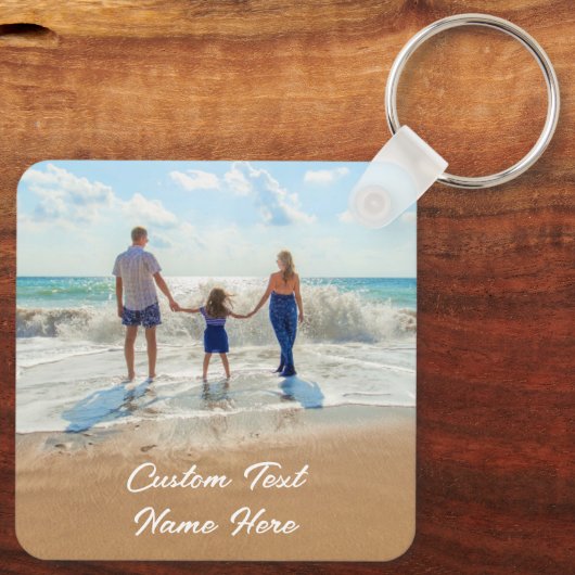 パーソナライズされたYour Photo Keychainカスタム文字 キーホルダー (裏面)