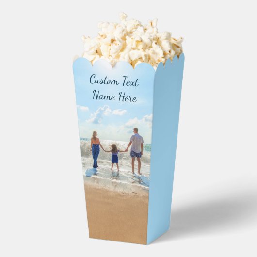 パーソナライズされたYour Photo Popcorn Boxカスタム文字 フェイバーボックス (はじけた状態)