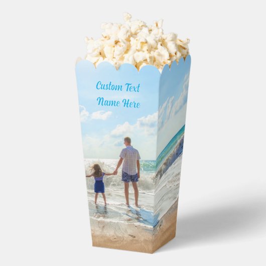 パーソナライズされたYour Photo Popcorn Boxカスタム文字 フェイバーボックス (はじけた状態)