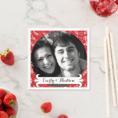 パーソナライズされたYour Photo Red Garlandのフローラ結婚 スタンダードカクテルナプキン (インサイチュ)