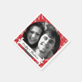パーソナライズされたYour Photo Red Garlandのフローラ結婚 スタンダードカクテルナプキン (角)