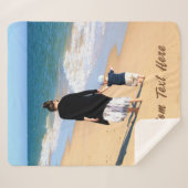 パーソナライズされたYour Photo Sherpaブランケットカスタム文字 シェルパブランケット (正面(横))