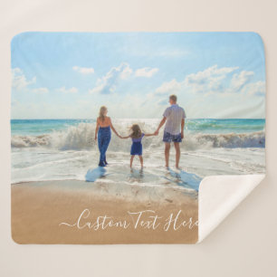 パーソナライズされたYour Photo Sherpaブランケットカスタム文字 シェルパブランケット