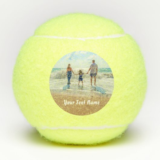 パーソナライズされたYour Photo Tennis Ballsカスタム文字 テニスボール (正面)