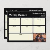 パーソナライズされたYour Photo Weeklyプランナープレーンブラック (正面/裏面)