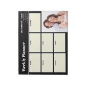 パーソナライズされたYour Photo Weeklyプランナープレーンブラック ノートパッド (回転)