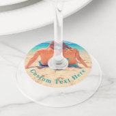 パーソナライズされたYour Photo Wine Glassラベルカスタム文字 ワイングラスタグ (クローズアップ)