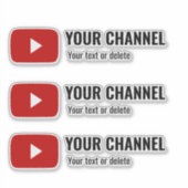 パーソナライズされたYoutubeチャンネル名カスタム シール (正面)