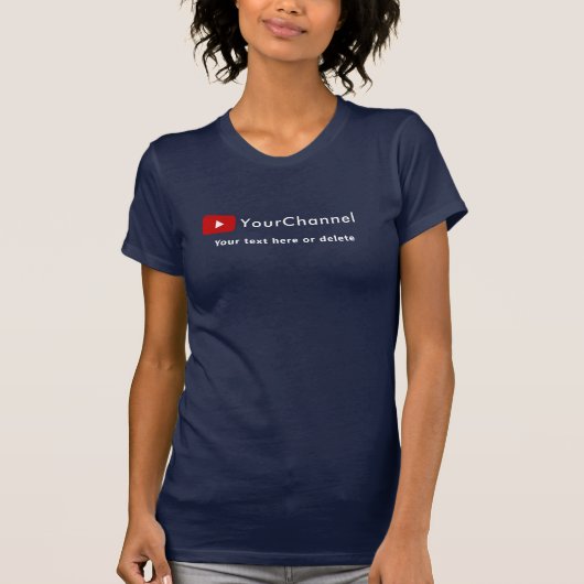 パーソナライズされたYoutubeチャンネル名カスタムNavy Tシャツ (正面)