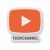 パーソナライズされたYoutubeチャンネル名カスタムVinyl シール (正面)