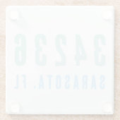 パーソナライズされたZip Code,City,州Coast Blues ガラスコースター (裏面)