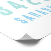 パーソナライズされたZip Code,City,州Coast Blues ポスター (角)