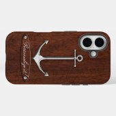パーソナライズしろ！ウェットマ航海のホガニーいかり鋼 Case-Mate iPhoneケース (裏面 (横))