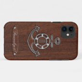 パーソナライズしろ！ウェットマ航海のホガニーいかり鋼 Case-Mate iPhoneケース (裏面(横))