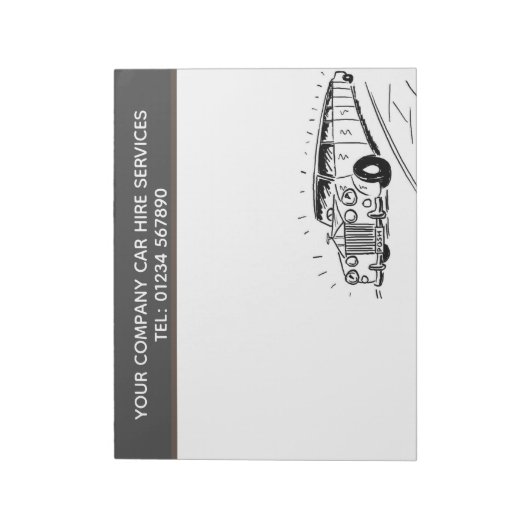 パーソナライズするためのリムジンレンタカーのサービスマンガ ノートパッド (回転)