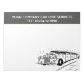 パーソナライズするためのリムジンレンタカーのサービスマンガ ノートパッド (正面)