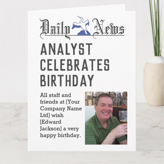 パーソナライズするアナリスト誕生日カード カード (正面)