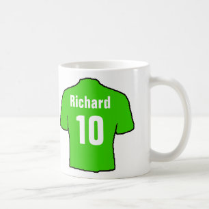 パーソナライズするサッカーファンシャツ。 コーヒーマグカップ