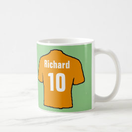 パーソナライズするサッカーファンシャツ。 コーヒーマグカップ