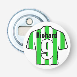 パーソナライズするサッカーファンシャツ。 栓抜き