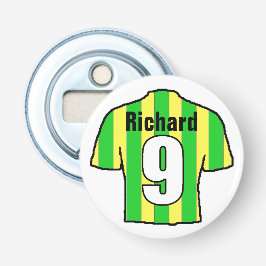 パーソナライズするサッカーファンシャツ。 栓抜き