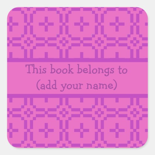 パーソナライズするピンクの蔵書票：ウェールズのタペストリー スクエアシール (正面)
