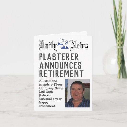 パーソナライズする左官退職カード カード (正面)