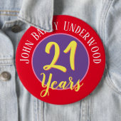 パーソナライズする21th誕生日バッジ。 缶バッジ (インサイチュ)
