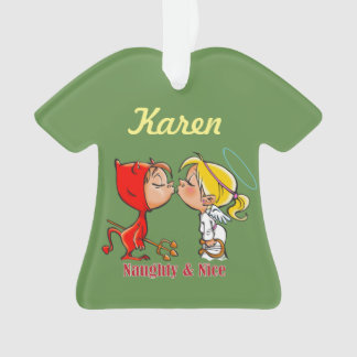 パーソナライズでいけない及びニースの悪魔の天使のオーナメント オーナメント
