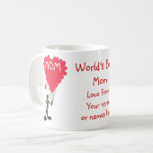 パーソナライズでおもしろいなカエルの母の日 コーヒーマグカップ (正面左)